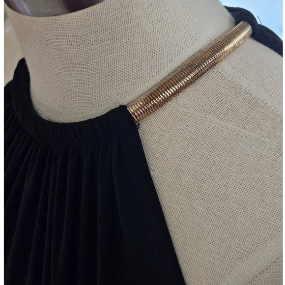 Xscape by Joanna Chen Fuschia Black Long Pleated Maxi Casual Ombre Dress Size 6 - Picture 12 of 12